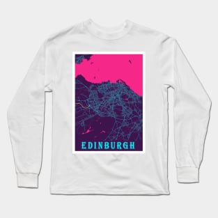 Edinburgh Neon City Map Long Sleeve T-Shirt